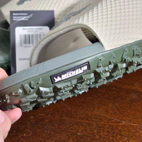 Under Armour UA Project Rock Slides 2.0 Military Green Grey Michelin Gripper 9.5 - Picture 3 of 16